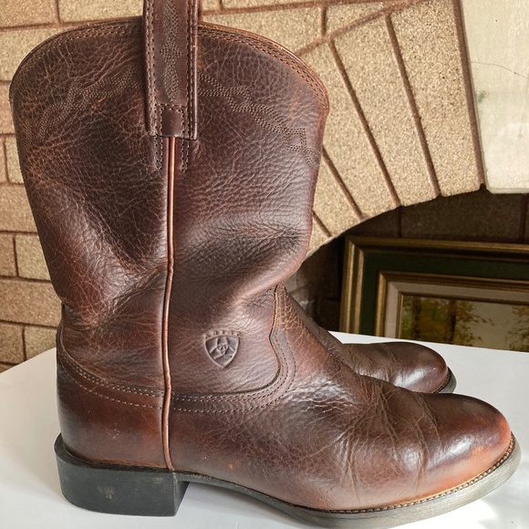 Ariat Brown Leather Roper Boots Men’s 9 main image 5
